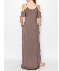 BAMBOO COLD SHOULDER MAXI DRESS - Happily Ever Atchison Shop Co.