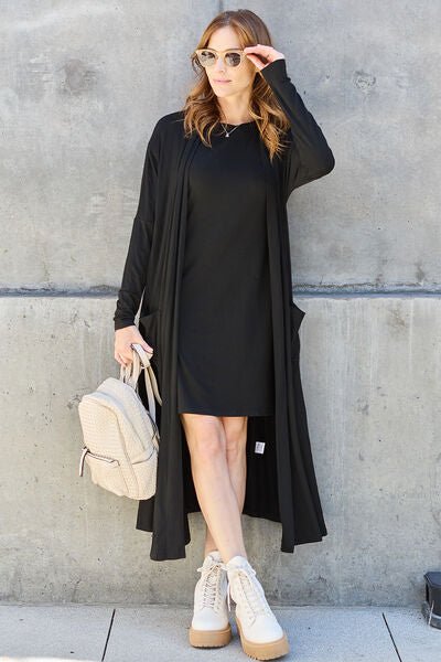 Basic Bae Full Size Open Front Long Sleeve Cover Up - Happily Ever Atchison Shop Co.