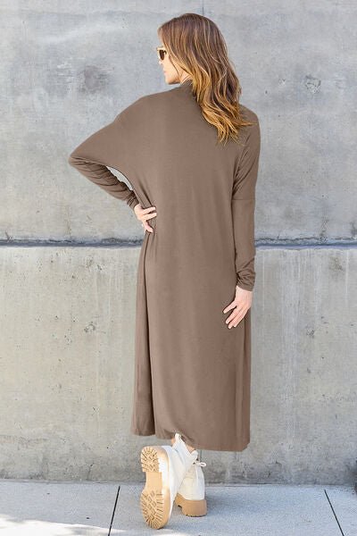 Basic Bae Full Size Open Front Long Sleeve Cover Up - Happily Ever Atchison Shop Co.