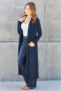 Basic Bae Full Size Open Front Long Sleeve Cover Up - Happily Ever Atchison Shop Co.