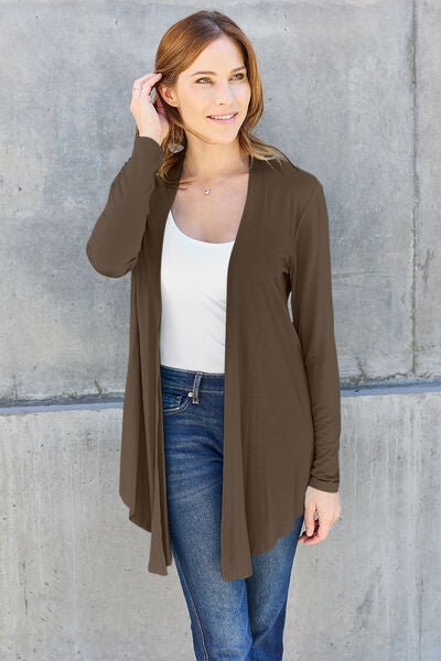 Basic Bae Full Size Open Front Long Sleeve Cover Up - Happily Ever Atchison Shop Co.