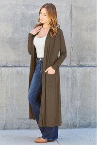 Basic Bae Full Size Open Front Long Sleeve Cover Up - Happily Ever Atchison Shop Co.