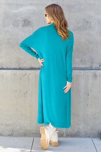 Basic Bae Full Size Open Front Long Sleeve Cover Up - Happily Ever Atchison Shop Co.