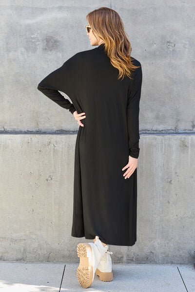 Basic Bae Full Size Open Front Long Sleeve Cover Up - Happily Ever Atchison Shop Co.