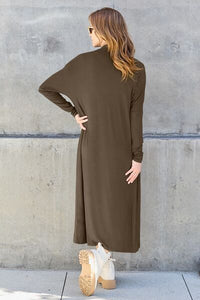 Basic Bae Full Size Open Front Long Sleeve Cover Up - Happily Ever Atchison Shop Co.