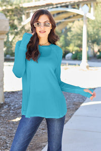 Basic Bae Full Size Round Neck Long Sleeve T-Shirt - Happily Ever Atchison Shop Co.