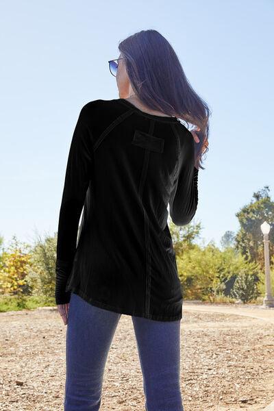 Basic Bae Full Size Round Neck Long Sleeve T-Shirt - Happily Ever Atchison Shop Co.