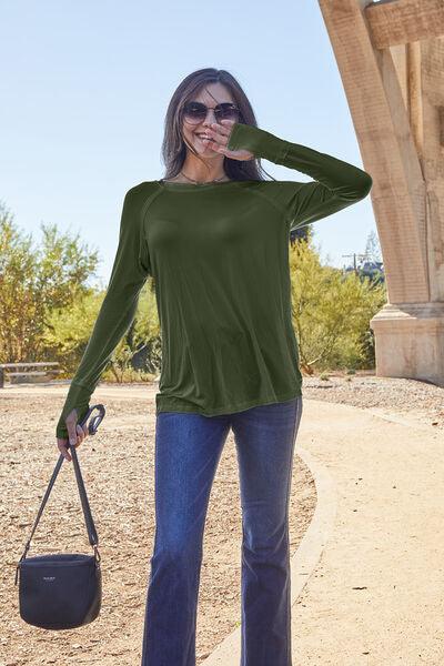 Basic Bae Full Size Round Neck Long Sleeve T-Shirt - Happily Ever Atchison Shop Co.