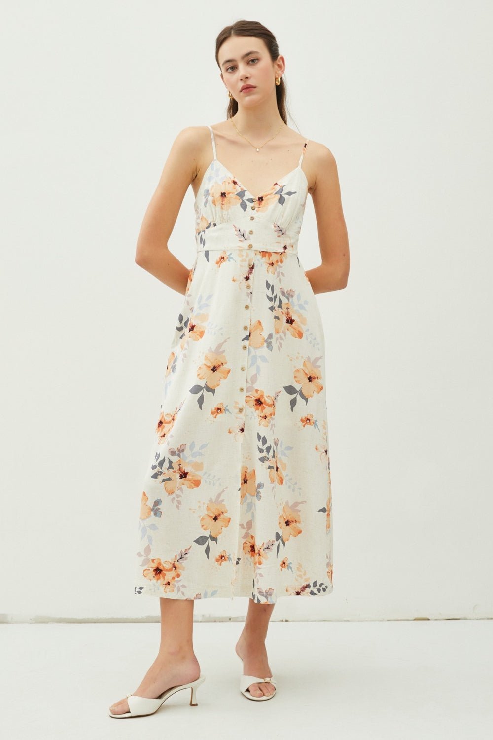 Be Cool Floral Button Down Cami Midi Dress - Happily Ever Atchison Shop Co.