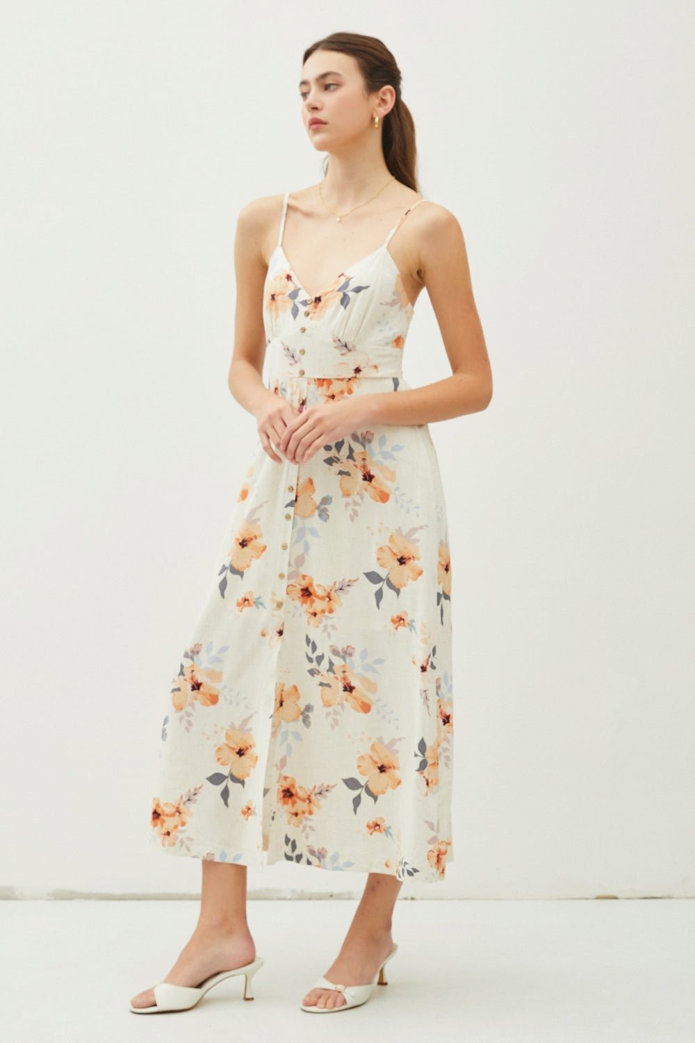 Be Cool Floral Button Down Cami Midi Dress - Happily Ever Atchison Shop Co.