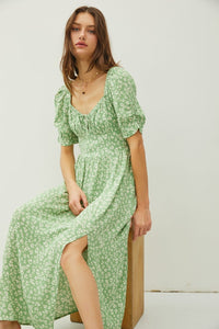 Be Cool Floral Smocked Back Slit Dress - Happily Ever Atchison Shop Co.