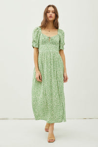 Be Cool Floral Smocked Back Slit Dress - Happily Ever Atchison Shop Co.