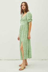 Be Cool Floral Smocked Back Slit Dress - Happily Ever Atchison Shop Co.