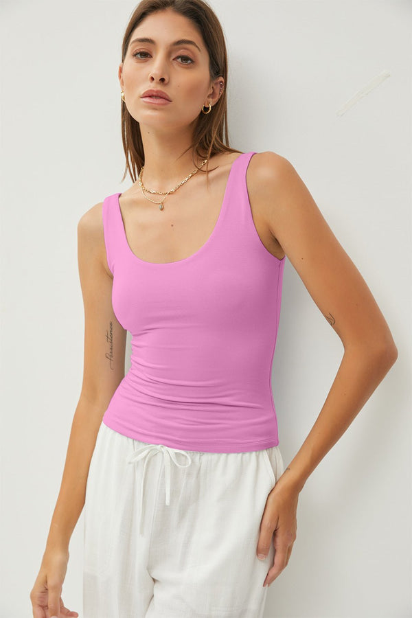 Be Cool Scoop Neck Wide Strap Tank - Happily Ever Atchison Shop Co.