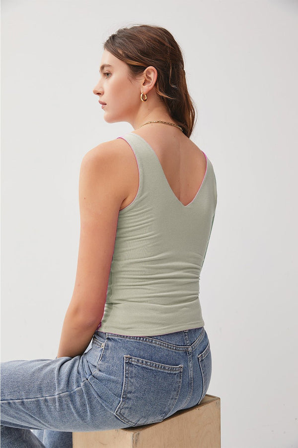 Be Cool V-Neck Wide Strap Tank - Happily Ever Atchison Shop Co.