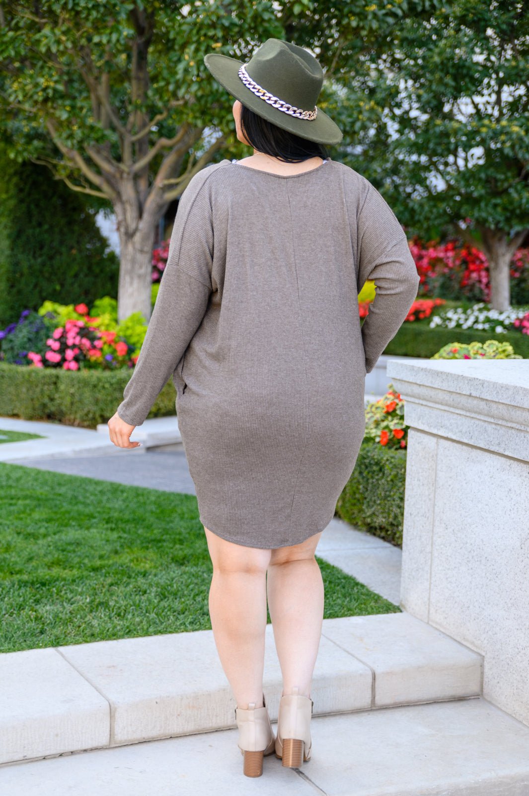 Be True Cowl Neck Knit Mini Dress In Cocoa - Happily Ever Atchison Shop Co.