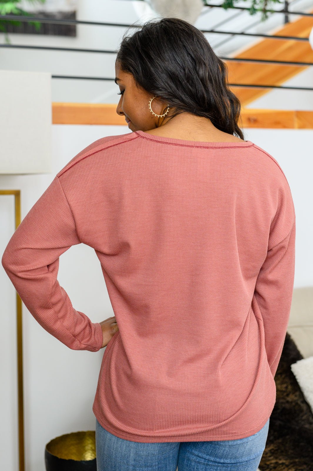 Behind The Scenes Waffle Knit Top - Happily Ever Atchison Shop Co.