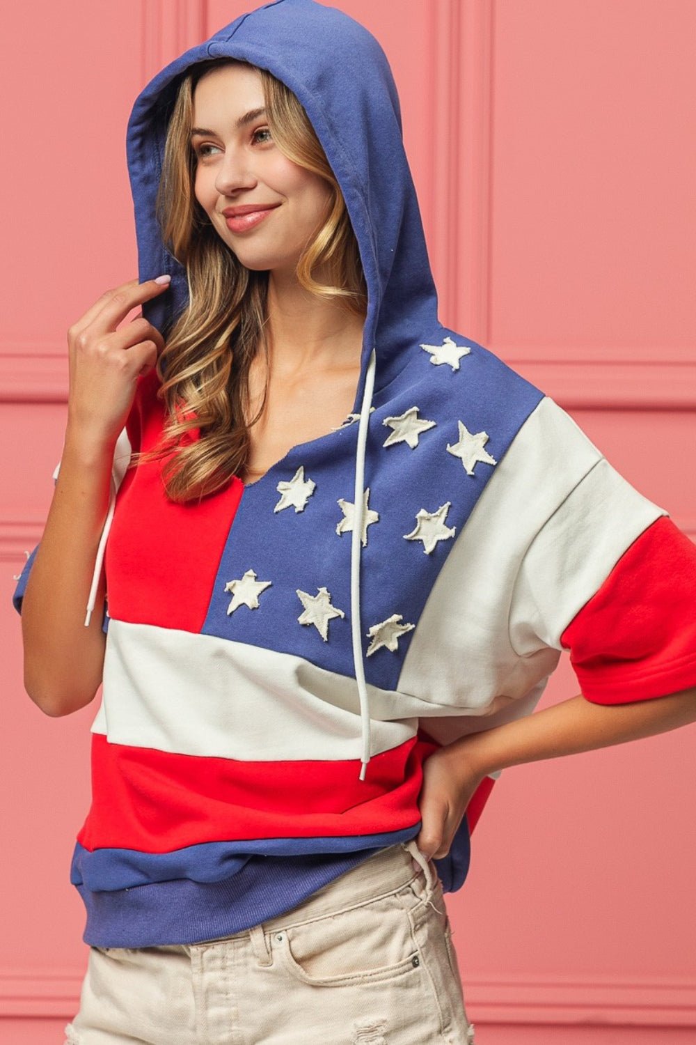 BiBi American Flag Theme Hoodie - Happily Ever Atchison Shop Co.