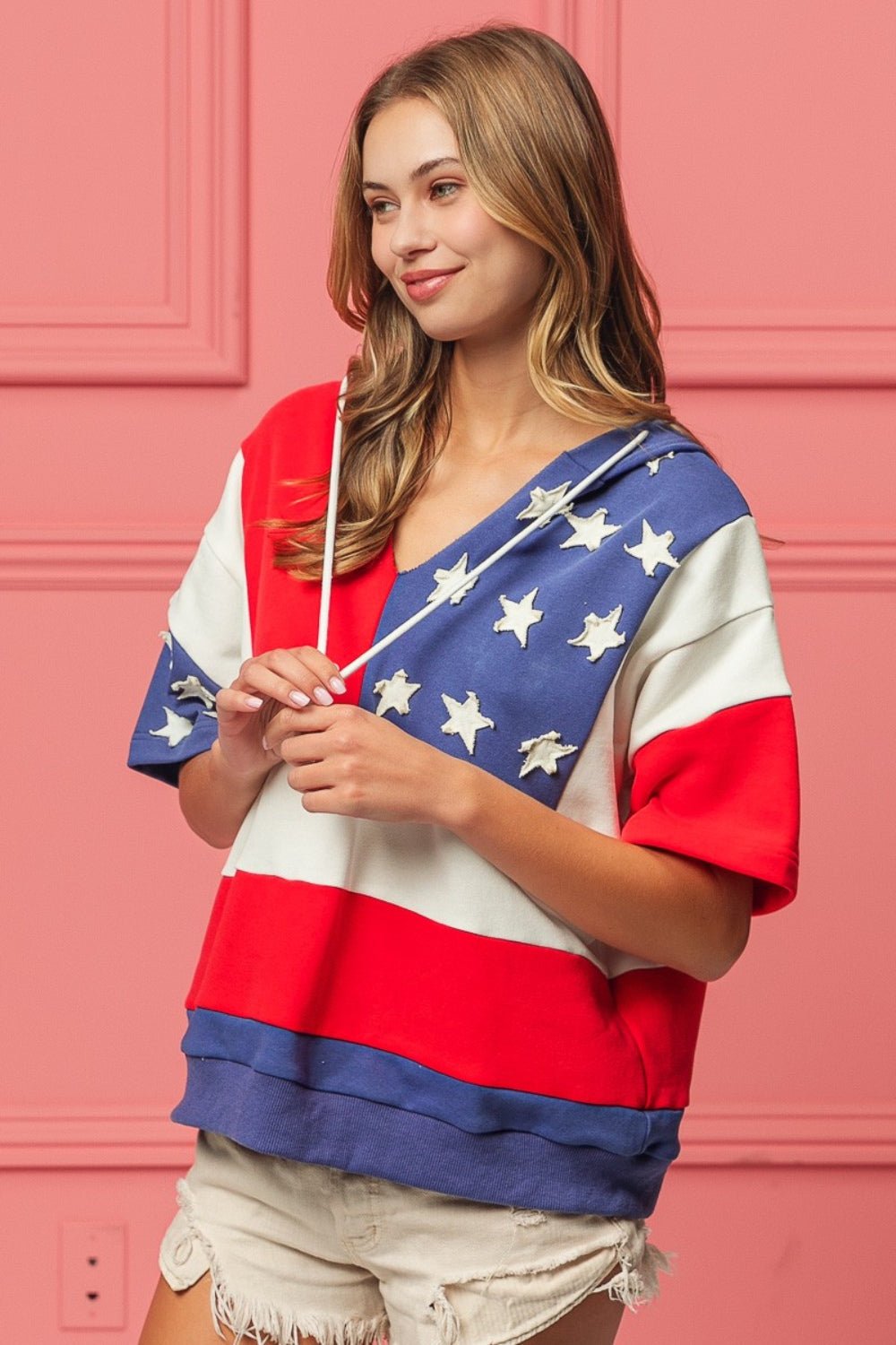 BiBi American Flag Theme Hoodie - Happily Ever Atchison Shop Co.