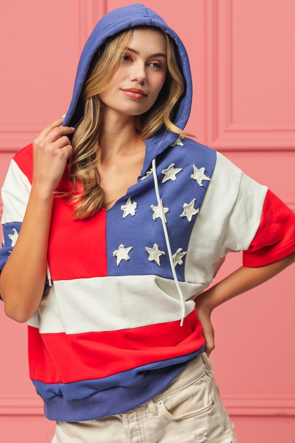 BiBi American Flag Theme Hoodie - Happily Ever Atchison Shop Co.