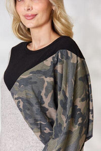 BiBi Brushed Hacci Color Block Long Sleeve Top - Happily Ever Atchison Shop Co.