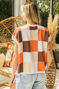 BiBi Color Block Checkered Sweater Vest - Happily Ever Atchison Shop Co.
