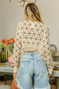 BiBi Dolman Sleeve Flower Crochet Lace Cover Up - Happily Ever Atchison Shop Co.