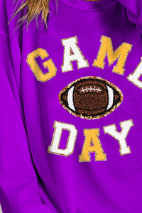 BiBi Game Day Letter Patches Sweatshirt - Happily Ever Atchison Shop Co.