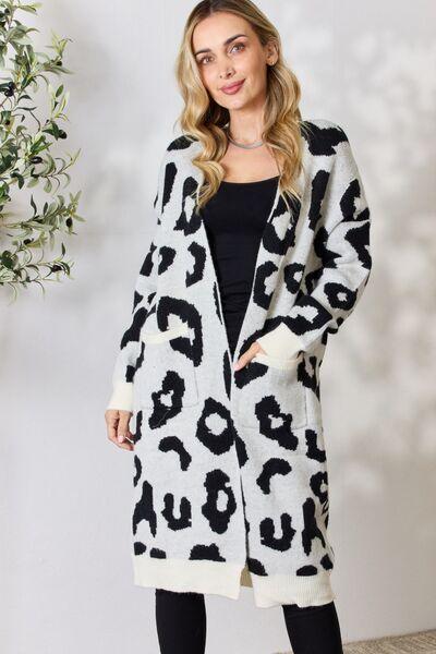 BiBi Leopard Open Front Cardigan - Happily Ever Atchison Shop Co.