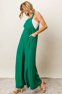 BiBi Texture Sleeveless Wide Leg Jumpsuit - Happily Ever Atchison Shop Co.