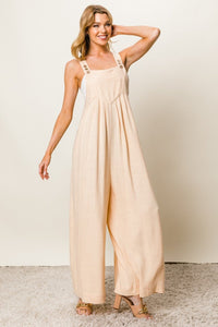 BiBi Texture Sleeveless Wide Leg Jumpsuit - Happily Ever Atchison Shop Co.