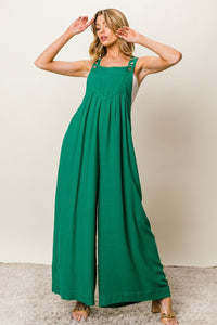 BiBi Texture Sleeveless Wide Leg Jumpsuit - Happily Ever Atchison Shop Co.