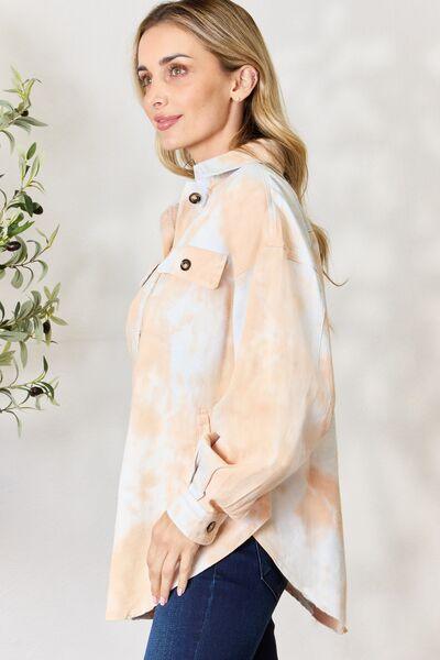 BiBi Tie Dye Button Down Long Sleeve Shirt - Happily Ever Atchison Shop Co.