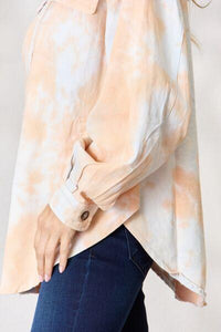 BiBi Tie Dye Button Down Long Sleeve Shirt - Happily Ever Atchison Shop Co.