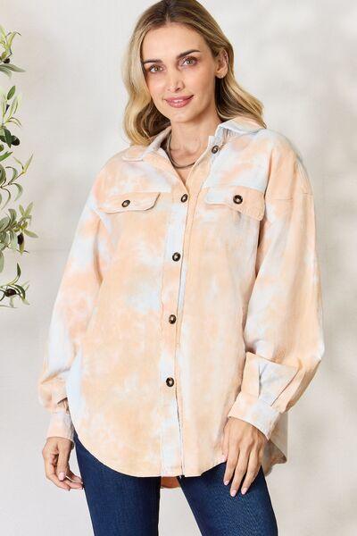 BiBi Tie Dye Button Down Long Sleeve Shirt - Happily Ever Atchison Shop Co.