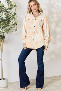 BiBi Tie Dye Button Down Long Sleeve Shirt - Happily Ever Atchison Shop Co.