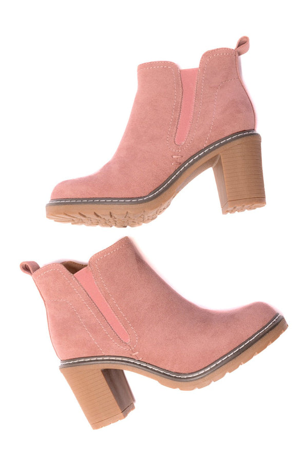Bite Me Bootie in Blush Faux Suede - Happily Ever Atchison Shop Co.