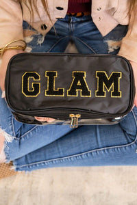 Black Glam Clear Cosmetic Fold Flat Makeup Bag - Happily Ever Atchison Shop Co.