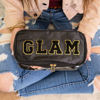Black Glam Clear Cosmetic Fold Flat Makeup Bag - Happily Ever Atchison Shop Co.