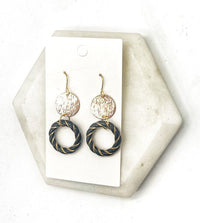 Black Gold Twist Acrylic Metal Earrings - Happily Ever Atchison Shop Co.