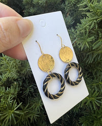 Black Gold Twist Acrylic Metal Earrings - Happily Ever Atchison Shop Co.