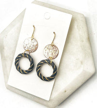 Black Gold Twist Acrylic Metal Earrings - Happily Ever Atchison Shop Co.