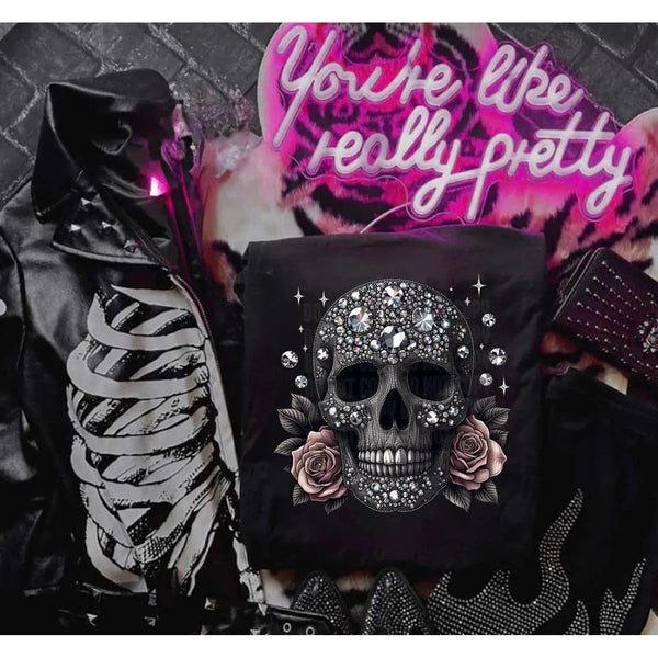 Bling Skull GRAPHIC TEE - Happily Ever Atchison Shop Co.