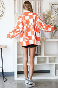 BLOCK CHECK OPEN KNIT CARDIGAN - Happily Ever Atchison Shop Co.