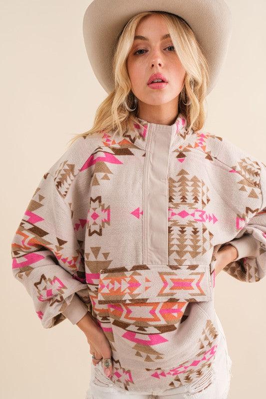 Blue B Exclusive Aztec Western Pullover - Happily Ever Atchison Shop Co.