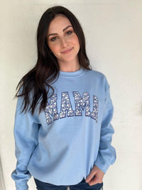 Blue Floral Mama Sweatshirt - Happily Ever Atchison Shop Co.