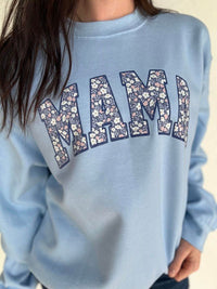 Blue Floral Mama Sweatshirt - Happily Ever Atchison Shop Co.