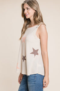 BOMBOM Star Print Round Neck Tank - Happily Ever Atchison Shop Co.