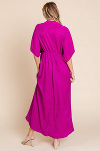 BOMBOM Surplice Maxi Dress with Pockets - Happily Ever Atchison Shop Co.