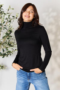 BOMBOM Turtleneck Long Sleeve Blouse - Happily Ever Atchison Shop Co.